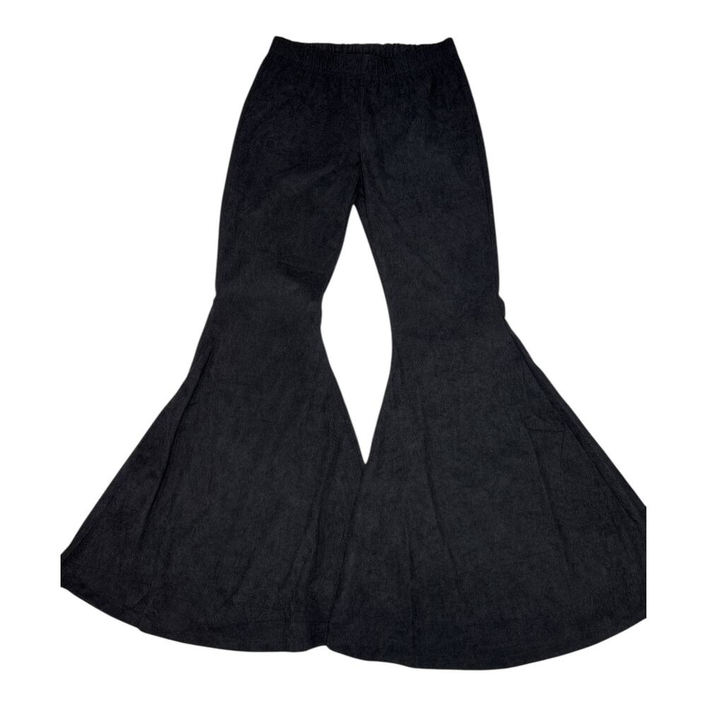 Dolls Kill Black Wide Leg Bell Bottom Pants